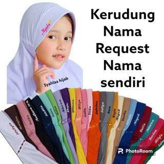 Kerudung sekolah request nama sendiri kerudung anak tk Sd bisa request nama sendiri