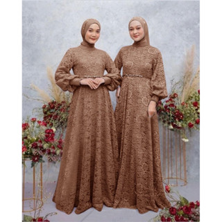 Maxi GANDY MUSLIM DRESS ชุดโบรเคด / ชุดเดรสยาวมุสลิม / เสื้อคลุมผ้า / เสื้อคลุมโบรเคด MAXI