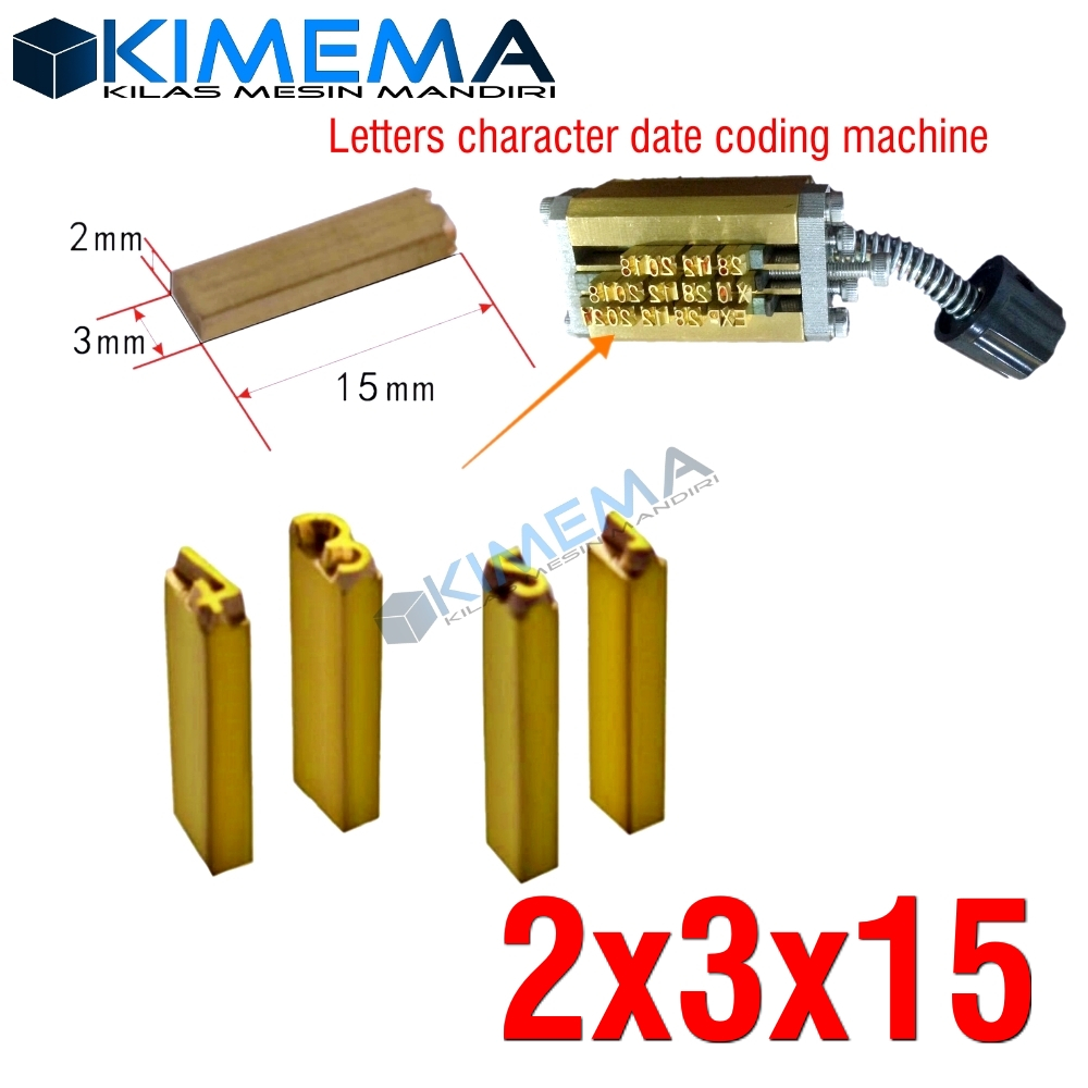 Mesin ตัวอักษรตัวเลข ทองเหลือง 2x3x15 สําหรับเครื่องพิมพ์โค้ด