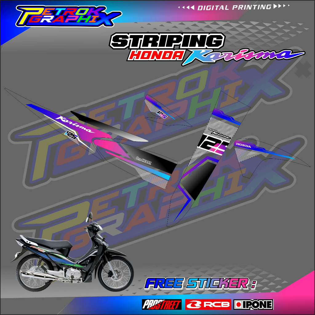 Honda KARISMA MOTORCYCLE LIST STRIPING / HONDA KARISMA MOTORCYCLE VARIATION STICKER