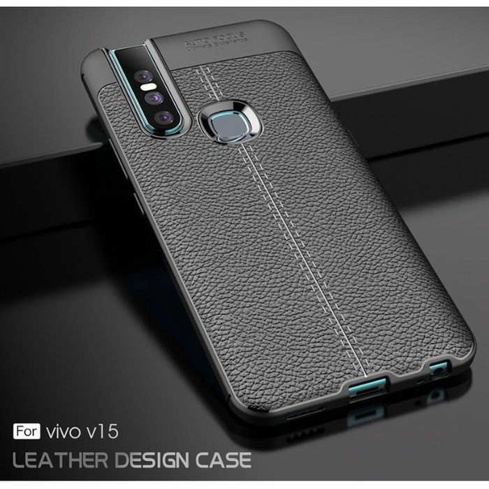 Vivo V15 / V15 Pro Original Autofocus Leather Silicone Case Carbon Leather Case