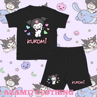 เสื้อยืด กางเกงขาสั้น พิมพ์ลายตัวละคร My Kuromi Sanrio สําหรับเด็กผู้ชาย และเด็กผู้หญิง