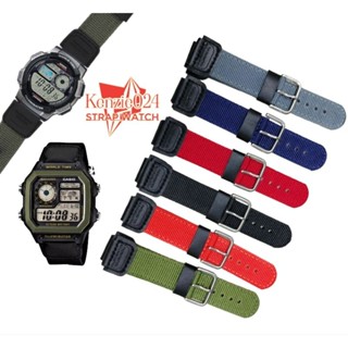 สายนาฬิกาข้อมือ ผ้าแคนวาส ไนล่อน สําหรับ casio AE 1000 AE 1200 SGW 300 ae1000