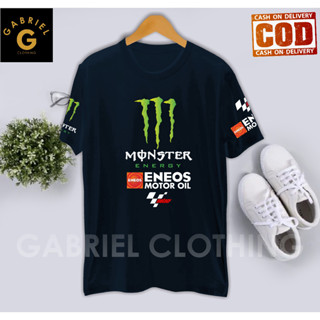 เสื้อยืด ผ้าโพลีเอสเตอร์ พิมพ์ลาย MotoGP Monster Enegy Eneos สําหรับผู้ชาย และผู้หญิง -1213