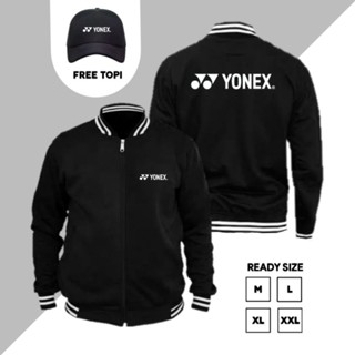 Yonex เสื้อแจ็กเก็ต ลายโลโก้อินโดนีเซีย ฟรีหมวก