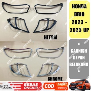 ไฟหน้ารถยนต์ สีดํา โครเมี่ยม สําหรับ Honda Brio 2023 2024 2025