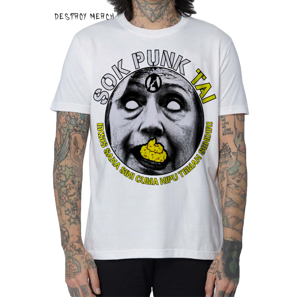เสื้อยืดแขนสั้น PUNK, เสื้อยืด PUNK พร้อมสติ๊กเกอร์ฟรี, เสื้อผ้า PUNK, เสื้อยืดแขนสั้น, เสื้อยืดผู้ช