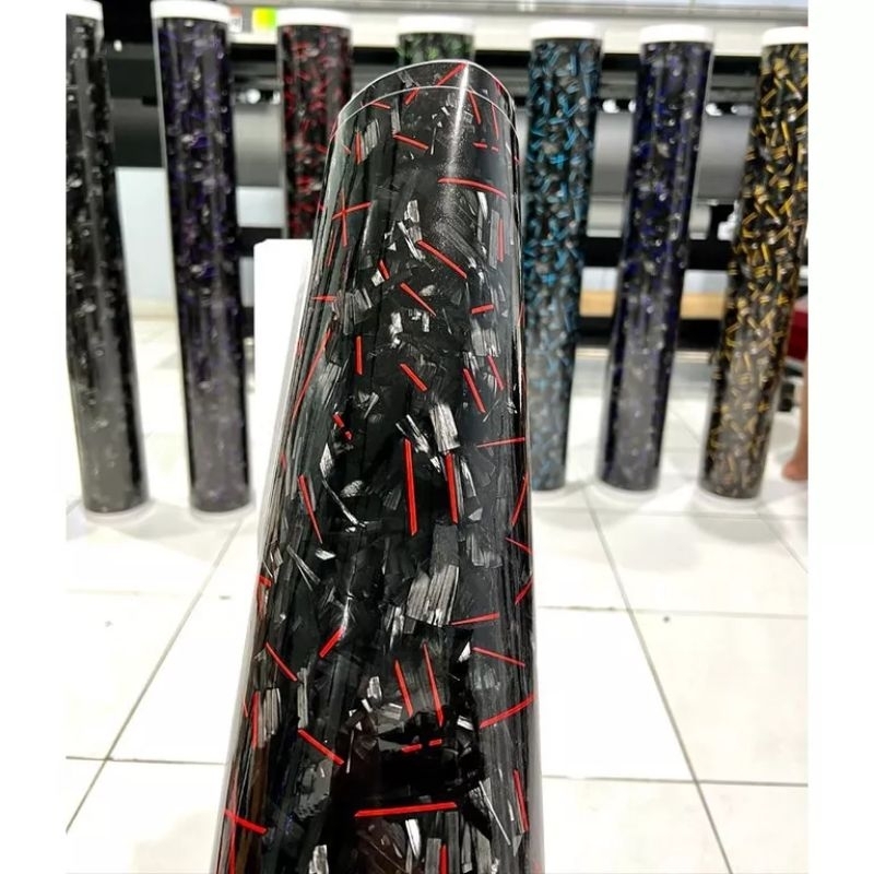 สติ๊กเกอร์คาร์บอนแดงปลอม ขนาด 50x100 ซม