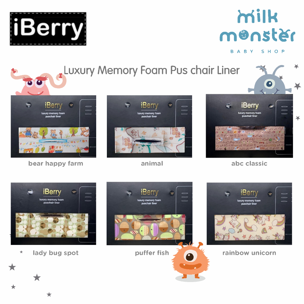 IBerry Luxury Memory Foam Puschair Liner / อุปกรณ์เสริมสําหรับรถเข็นเด็ก