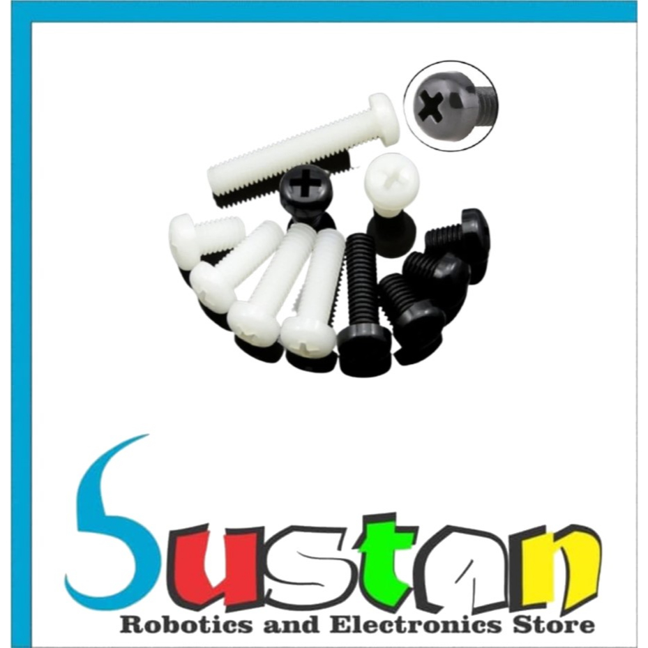 CROSS SCREW NYLON M5X10 M5 5MM HEIGHT 10MM 1CM 10 MM 10 CM BOLT