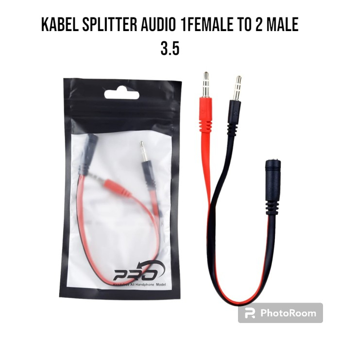 JG AUDIO SPLITTER CABLE 1 หญิง 2 ชาย AUX JACK 3.5 มม. SPLITTER