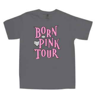 เสื้อยืด ผ้าฝ้าย พิมพ์ลาย BORN PINK WORDART Only Front Tops 30S สไตล์เกาหลี สําหรับผู้หญิง และผู้ชาย