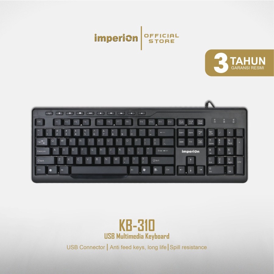 คีย์บอร์ด USB มัลติมีเดีย Imperion KB-310 Slim