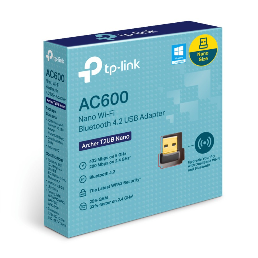 TP-Link AC600 Nano Wi-Fi Bluetooth 4.2 อะแดปเตอร์ USB Archer T2UB Nano