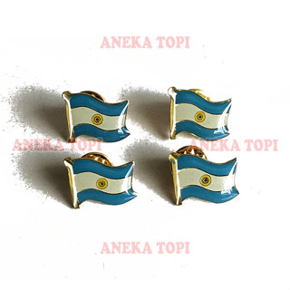 Argentina State Flag Pin หมุดธงชาติอาร์เจนตินา ไฟเบอร์ - คละหมวก