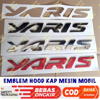 โลโก้สัญลักษณ์ Yaris Hood สีดํา โครเมี่ยม สีแดง สําหรับรถยนต์