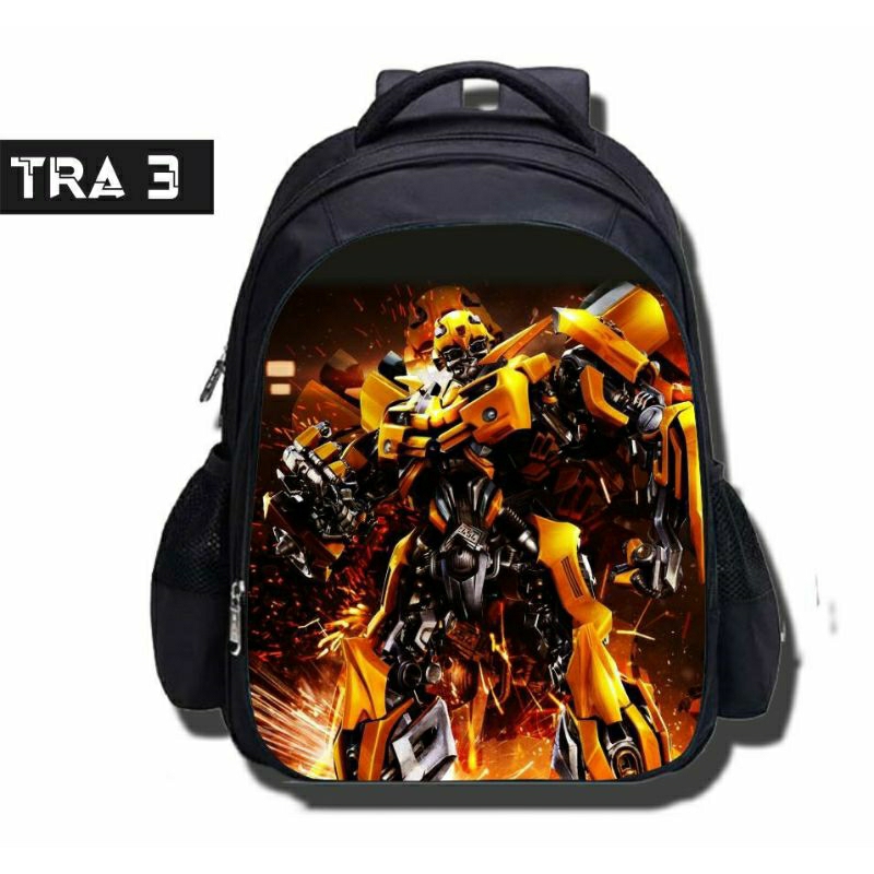 OPTIMUS PRIME และ BUMBLEBEE CHARACTER CHILDRENS BAG ฟรีชื่อและภาพถ่ายพิมพ์พิมพ์พิมพ์ที่กําหนดเอง DOE