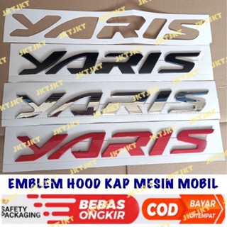 โลโก้สัญลักษณ์ Yaris Hood สีดํา โครเมี่ยม สีแดง สําหรับรถยนต์