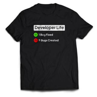 เสื้อยืด พิมพ์ลายโปรแกรมเมอร์ DEVELOPER LIFE สําหรับผู้ชาย และผู้หญิง