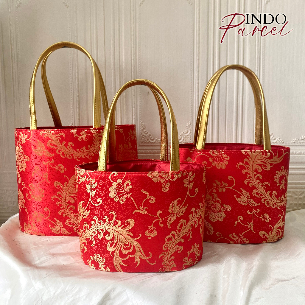 Indopacel - Oval Cheongsam Drawstring Bag ชาติพันธุ์จีน Goodiebag Bag ถุงของขวัญตรุษจีน
