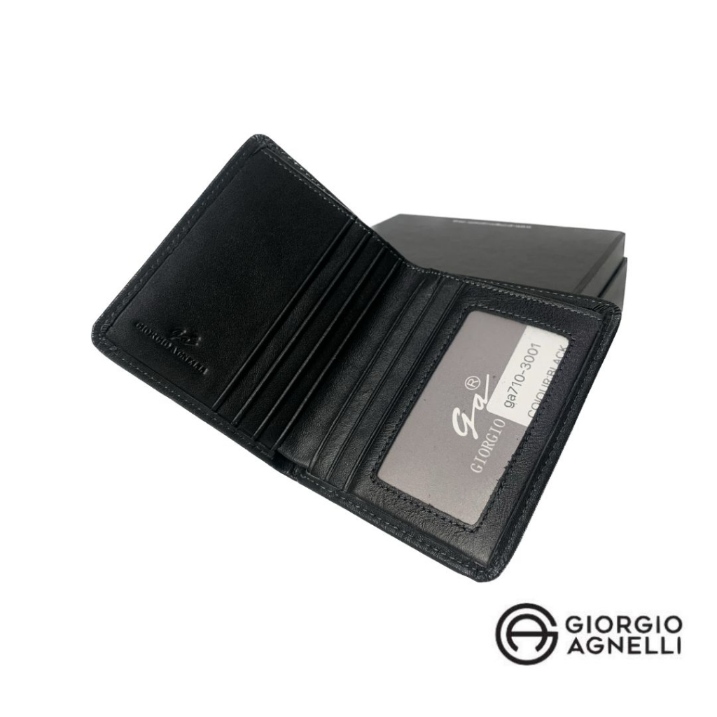 GIORGIO AGNELLI Wallet/กระเป๋าสตางค์หนังแท้ NM 710-3001 - สีดํา