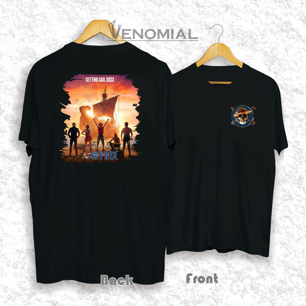 VENOMIAL อะนิเมะเสื้อยืด ONEPIECE LIVE ACTION NETFLIX Distro เสื้อ NAKAMA LUFFY ผู้ชายผู้หญิงผ้าฝ้าย