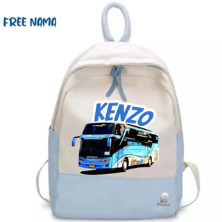 Kenzo UNISEX BUS MOTIF กระเป๋าเป้สะพายหลัง กระเป๋านักเรียน (ฟรีชื่อ)