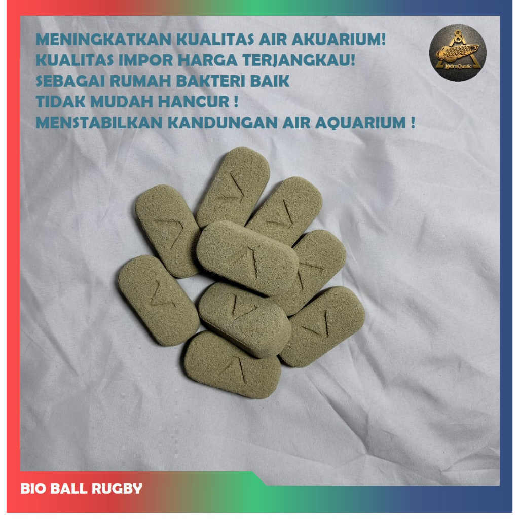 BIO BALL RUGBY ต่อ 1 ชิ้น BIOLOGICAL FILTER MEDIA สําหรับน้ําทะเลและ KOI POND BACTERIA HOUSE