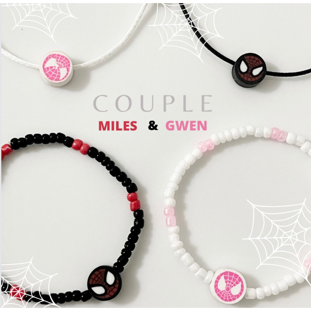 [ FREE BOX ] MILES MORALES & GWEN STACY COUPLE BRACELET ( BEADS & STRAP )