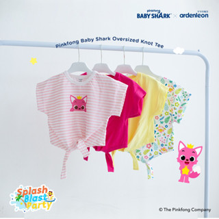 Pinkfong เสื้อเชิ้ตผูกปม ลายฉลาม ขนาดใหญ่ สําหรับเด็ก