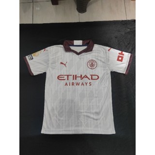 เสื้อกีฬาแขนสั้น พิมพ์ลาย Jersey Man City Away 2023 2024