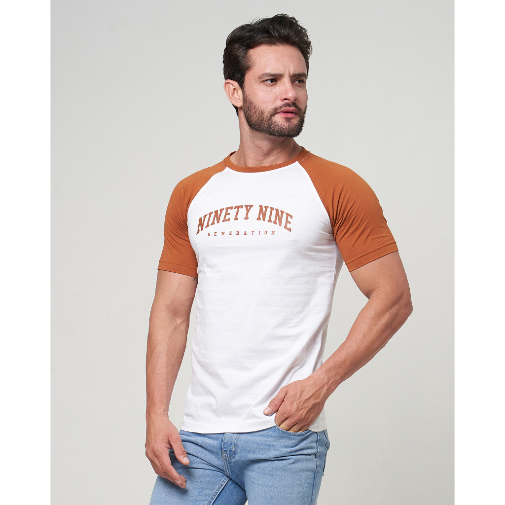 MCB เสื้อยืด Man Regular Raglan Ninety Nine Riffle Caramel 0101043-02043