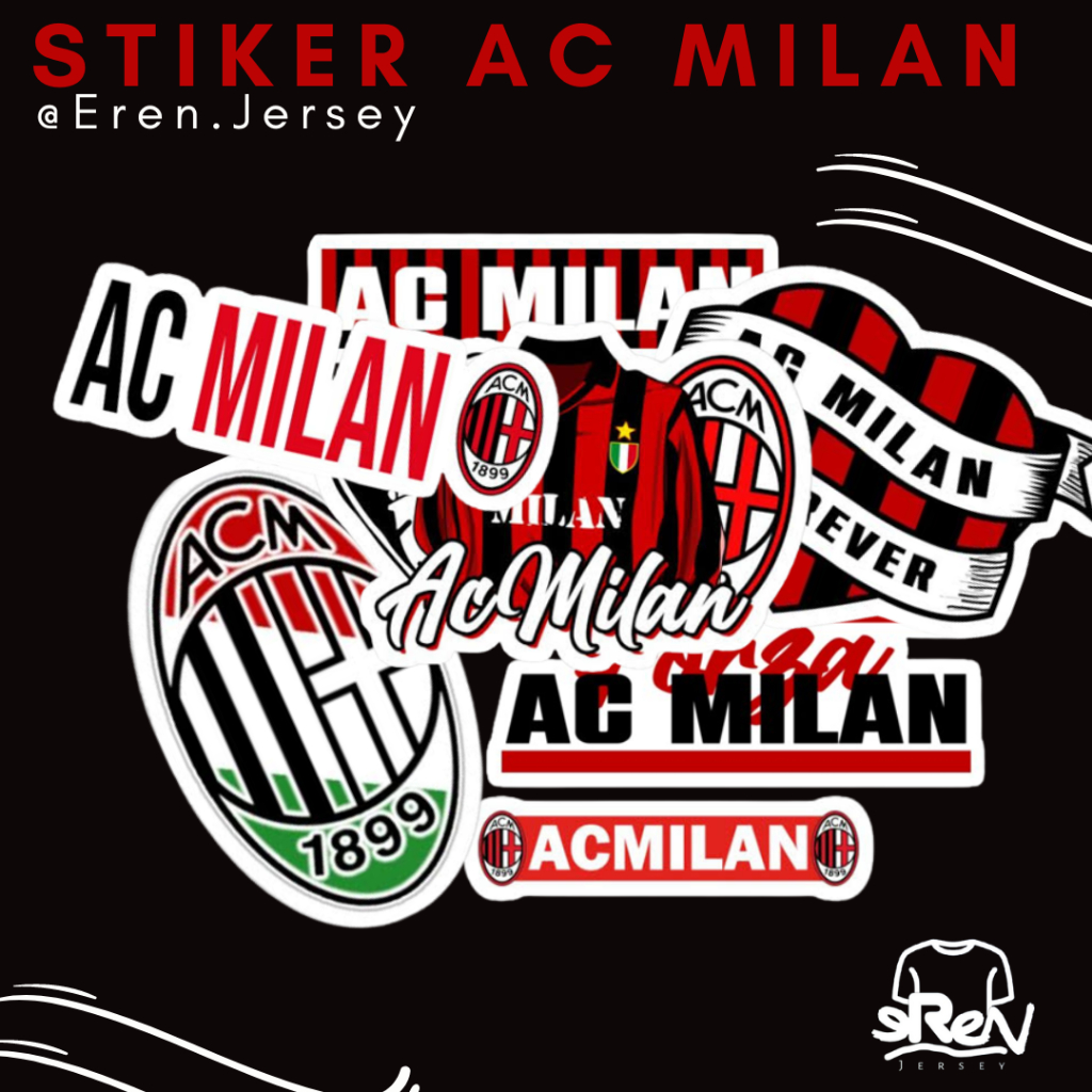 สติกเกอร์ไวนิล กันน้ํา ลาย Milan AC Ball CLUB สําหรับติดตกแต่งประตูตู้เย็น