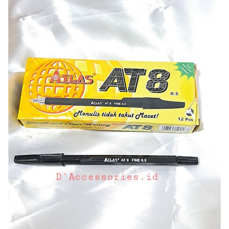 Atlas AT8 ปากกาลูกลื่น ละเอียด 0.5 / ปากกาลูกลื่นกึ่งเจล