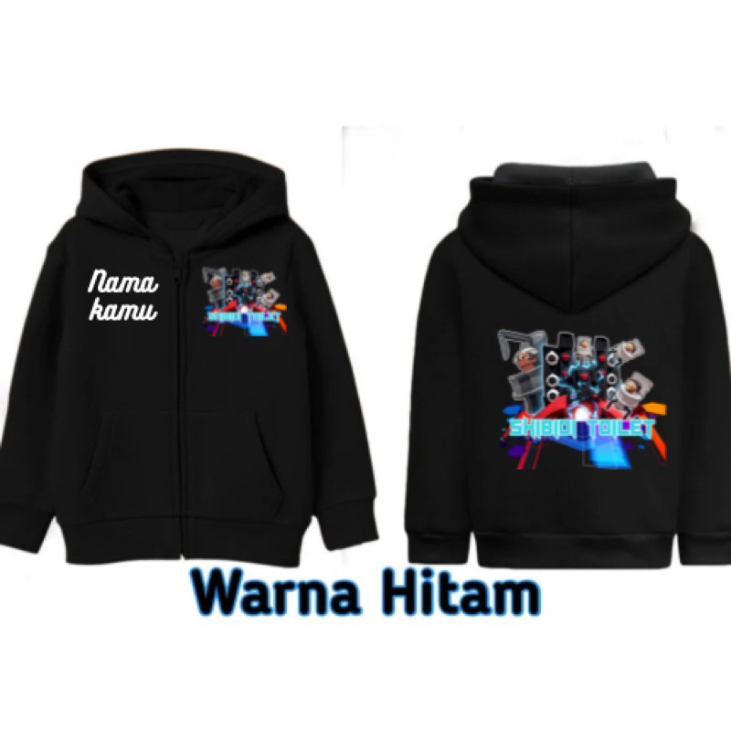 Hoodie ZIPPER เด ็ ก SKIBIDI TOILET ด ้ านหน ้ าและด ้ านหลัง FRE CUSTOM ชื ่ อ