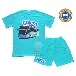 (ฟรีชื่อ) Kenzo UNISEX BUS MOTIF เสื้อยืด ผ้าฝ้าย สําหรับเด็ก