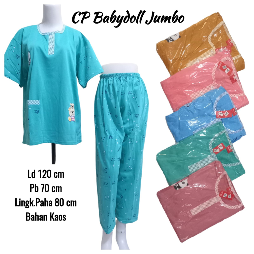 BABYDOLL JUMBO CP MATERIAL เสื้อยืด/ SHORT SLEEVED SET LONG TROUSERS ALL SIZE LD 120 CM