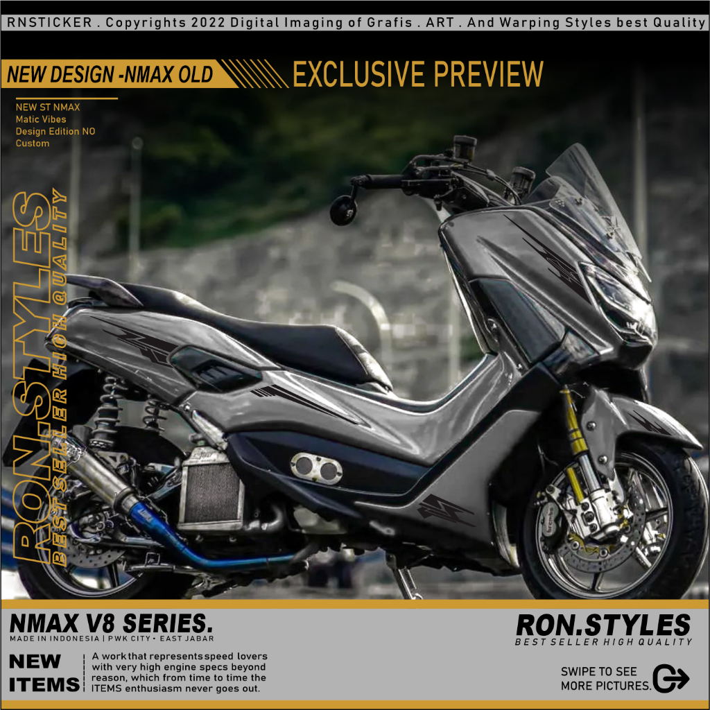 NM8 สติกเกอร์ตัดแถบ NMAX OLD SIMPLE STYLE COPY TRANSPARENT UV STRIPING NMAX OLD STICKER NMAX OLD STRIPING VARIATION N-MAX OLD BODY LINE N MAX STRIPING VARIATION N-MAX