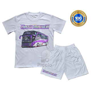 (ฟรีชื่อ) เสื้อยืด ผ้าฝ้าย พิมพ์ลาย Queen MAHER BUS MOTIF UNISEX สําหรับเด็ก