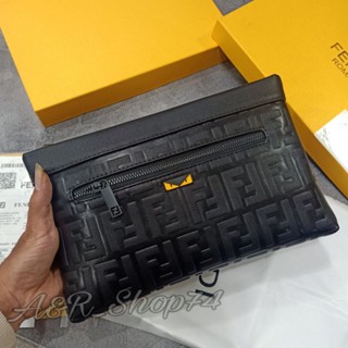 2in1 Fendi FF กระเป๋าถือ หนัง ทรงคลัทช์ นําเข้า