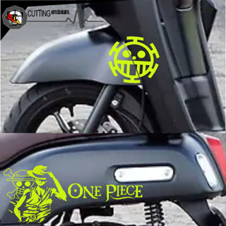 สติกเกอร์ ลายการ์ตูนโลโก้ สําหรับติดตกแต่งรถมอเตอร์ไซค์ ONEFIECE Silhouette STICKER FAZZIO STRIPING Cool GEAR 5