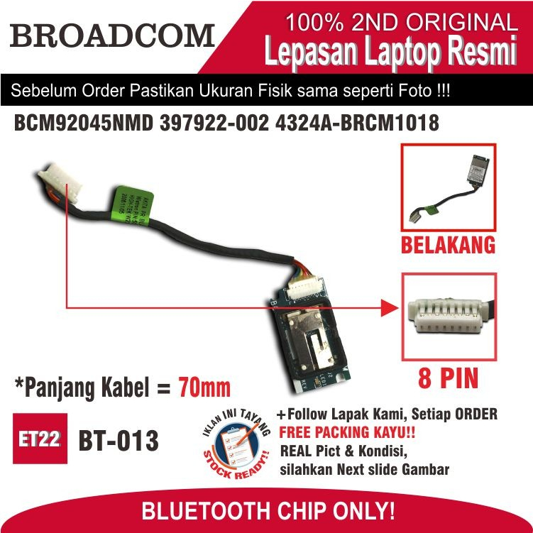 ET22 BT-BCM-2 ชิปบลูทูธ BCM92045NMD 397922-002 4324A-BRCM1018