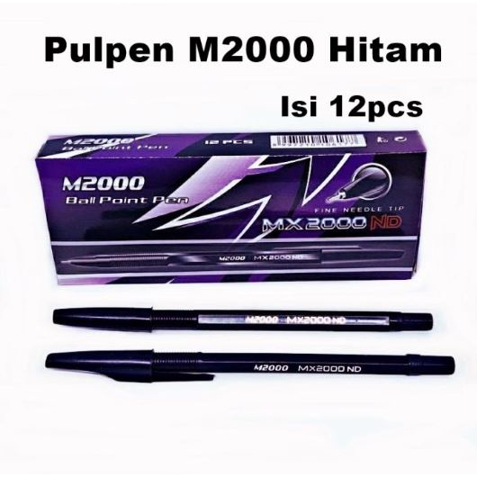 (12 ชิ้น) ปากกาลูกลื่น M2000 สีดํา / Mx2000