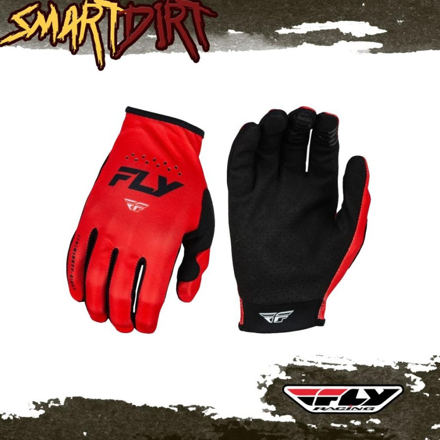 Fly LITE ถุงมือสีดําสีแดง 2024 ถุงมือ FLY LITE สีแดง ORIGINAL 2024