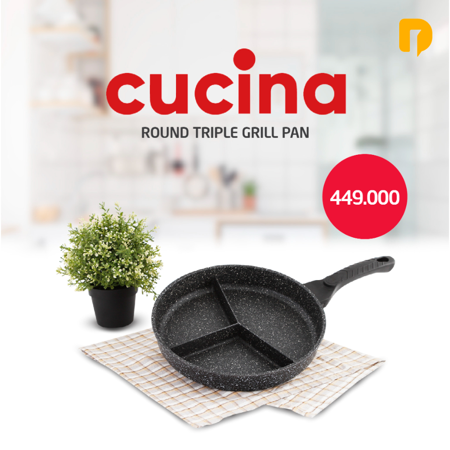 Cucina กระทะย่างสามเท่าทรงกลม