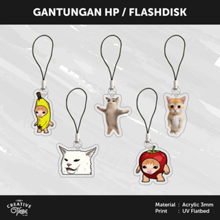 Happy Cat Meme - ไม้แขวนเสื้ออะคริลิค ขนาด 3 มม. สําหรับแขวนตกแต่งโทรศัพท์มือถือ
