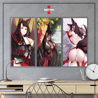 โปสเตอร์ไม้ ลาย Baryon AZUR LANE AKAGI ขนาด 15x30 ซม. สําหรับแขวนตกแต่งผนังบ้าน