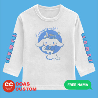 เสื้อยืดแขนยาว พิมพ์ลาย Cinnamoroll สําหรับเด็ก