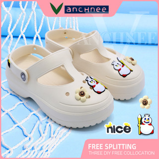 CROCS Vanchnee Mixue รองเท้าแตะแพลตฟอร์ม พื้นนิ่ม กันลื่น ใส่สบาย สําหรับผู้หญิง