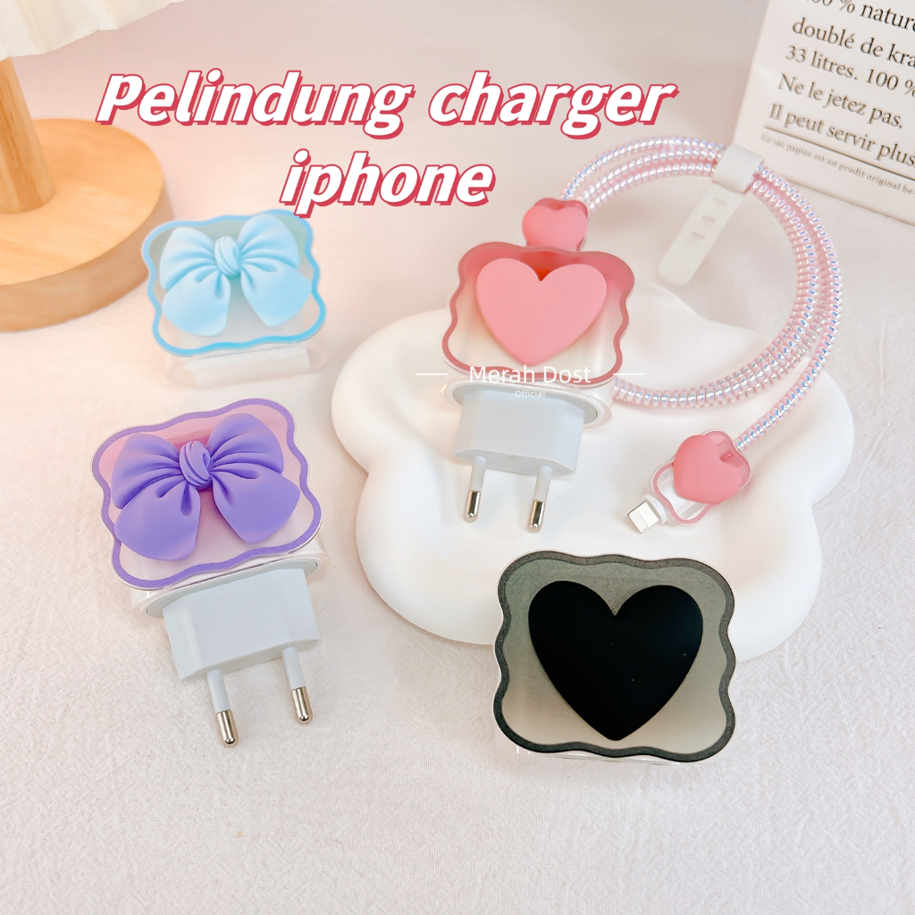 Iphone Charger Cable Protector Adapter Protector Charger Head Protector Charger Cable Protector Charger Case หลากหลายลาย